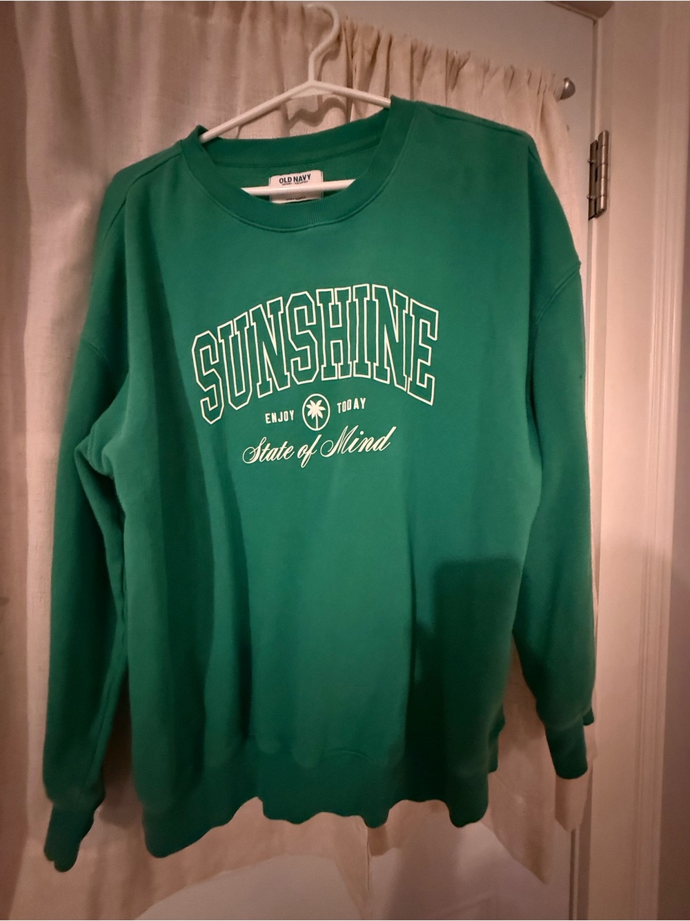 Old Navy Green SUNSHINE Crewneck Sweatshirt